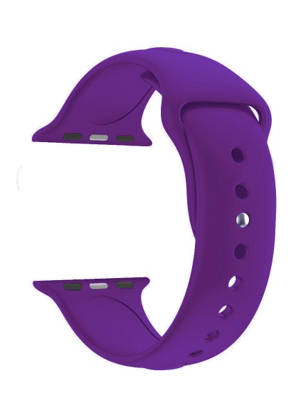 Apple Watch Seri 1 2 3 Için 38 mm Small Beden(S/m Size) Spor Silikon Kordon(54 Farklı Renk) Mor