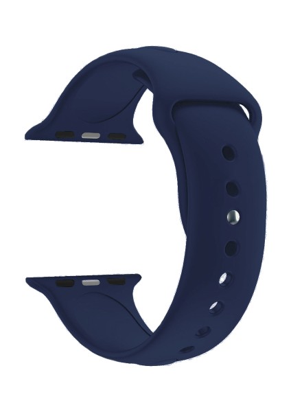 Apple Watch Seri 1 2 3 Için 38 mm Small Beden(S/m Size) Spor Silikon Kordon(54 Farklı Renk) Koyu Lacivert