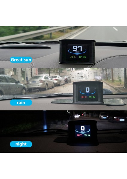 Hongtongda Store P10 Araba Hud Head Up Display Akıllı Dijital Kilometre LCD Ekran Obd 2 Tarayıcı Teşhis Aracı