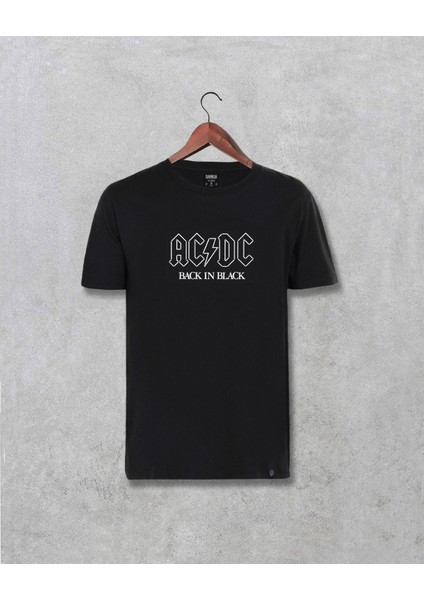 Ac Dc Back In Black Albüm Baskılı Yazılı Tişört