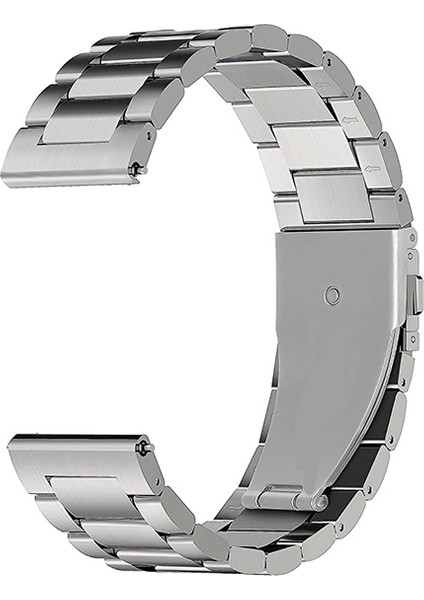 Garmin Vivomove Style - Luxe Için Metal Tokalı Dişli Kordon Gümüş