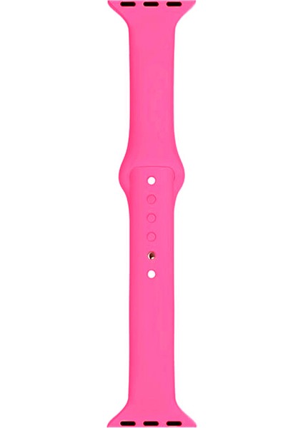 Apple Watch Seri 4 5 6 Için 40 mm Slim Silikon Kordon Fuşya