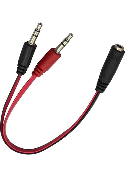 2 Erkek 1 Dişi 3.5mm Kulaklık Mikrofon Ayırıcı Pc Dizüstü Mic Audio Y Splitter Kablosu Headset