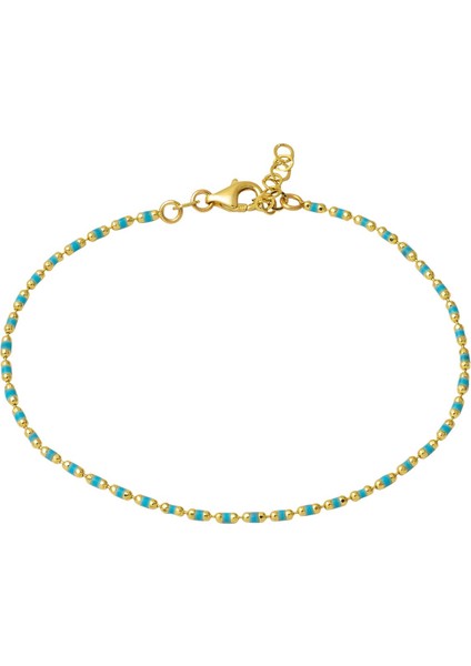 Turkuaz Mineli 14 Ayar Altın Bileklik