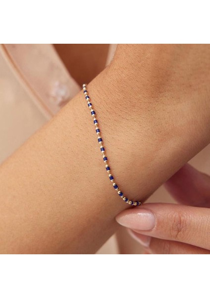 Lacivert Mineli 14 Ayar Altın Bileklik fiyatları