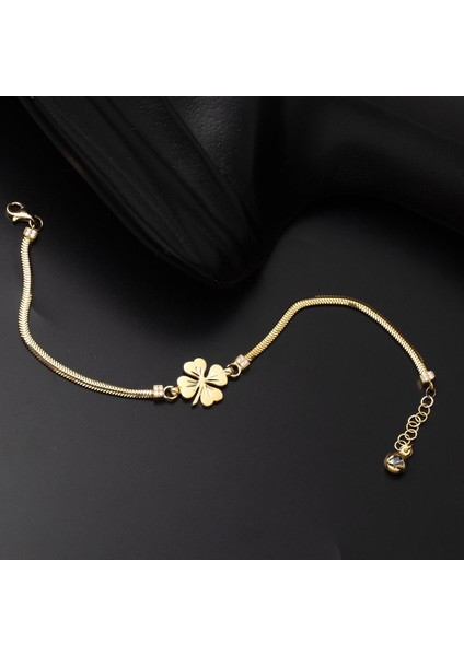 14 Ayar Altın Yonca Bileklik modelleri