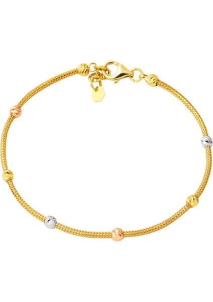 Top Altınlı 14 Ayar Zincir Bileklik