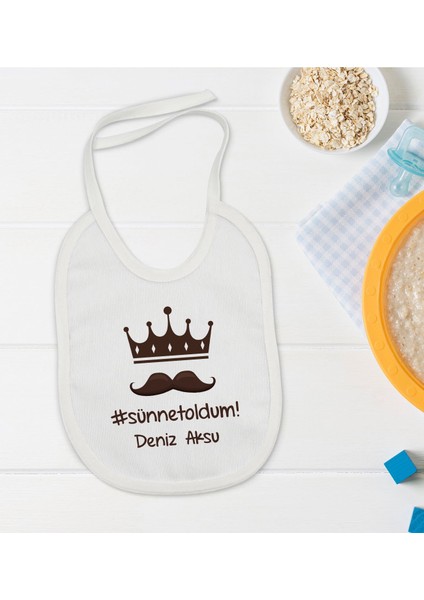 Kids Kişiye Özel Sünnet Oldum Tasarımlı Bebek Mama Önlüğü - Model 1