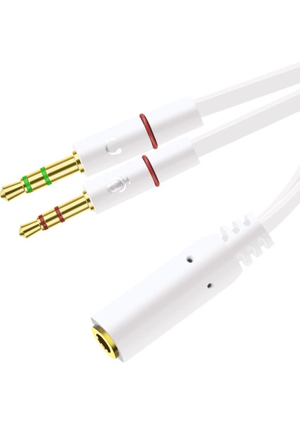 3.5mm Kulaklık Mikrofon Ayırıcı Kablo Aparat 3.5mm Dişi 2x3.5mm Erkek Kulaklık Mic Audio Y Splitter