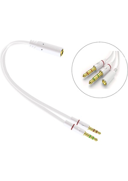 3.5mm Kulaklık Mikrofon Ayırıcı Kablo Aparat 3.5mm Dişi 2x3.5mm Erkek Kulaklık Mic Audio Y Splitter