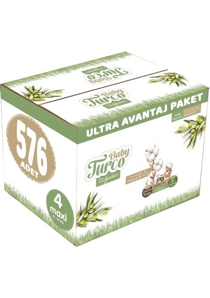 Bebek Bezi Doğadan Beden:4 8-14 kg Maxi Ultra Avantaj Paket 576'lı