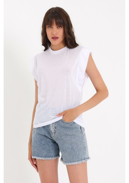 Kolsuz Basic Örme T-Shirt AD-Y38624WYZ