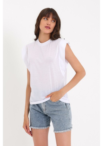 Kolsuz Basic Örme T-Shirt AD-Y38624WYZ