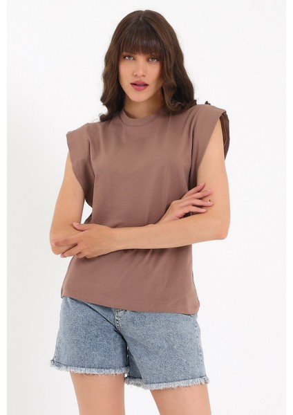 Kolsuz Basic Örme T-Shirt AD-Y38624WYZ