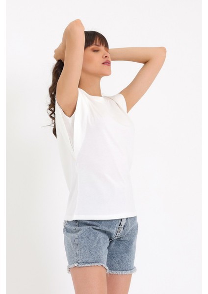Kolsuz Basic Örme T-Shirt AD-Y38624WYZ