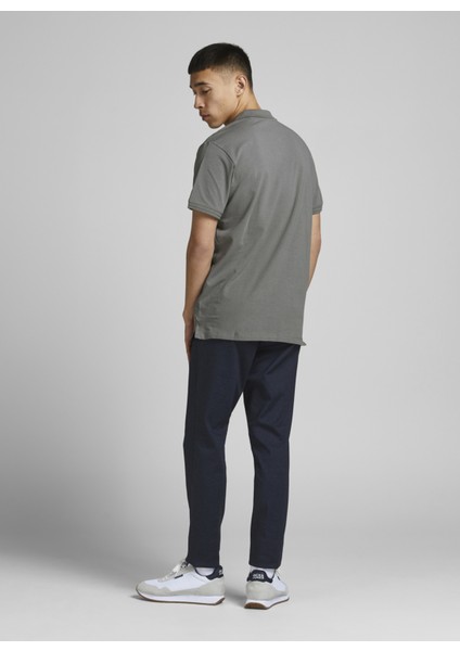 Düz Gri Erkek Polo T-Shirt 12184709_JPRBLALOGO Sprıng Ss Polo