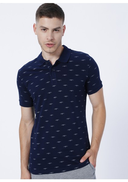 Desenli Açik Lacivert Erkek Polo T-Shirt 222 Lcm 242052 Bobby A.lacivert