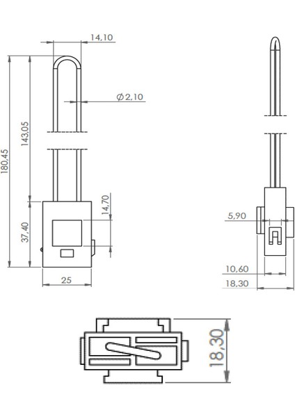 Kablolu Kapaklı Bıçak Sigorta Yuvası - Tekli