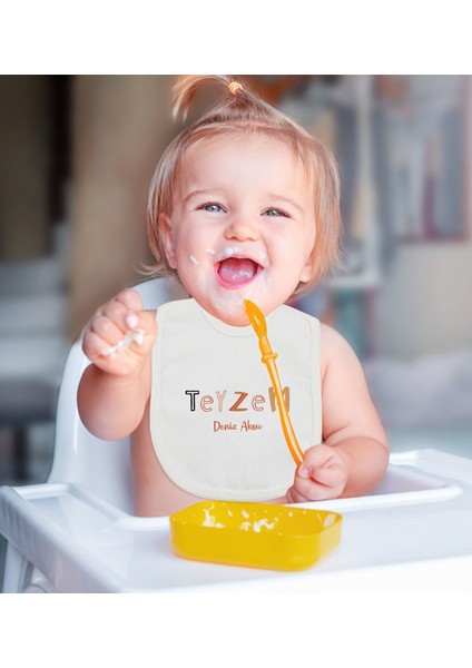 Kids Kişiye Özel Teyzem Tasarımlı Bebek Mama Önlüğü - Model 1 fiyatları