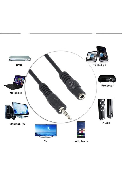 3 Metre 3.5mm Stereo Uzatma Kablosu Aux Extansion Dişi Erkek 3.5mm Ses Kablosu 3m