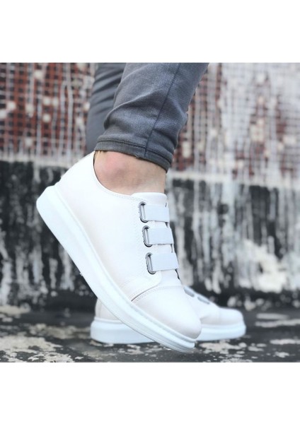 WG026 Beyaz Kalın Taban Casual Erkek Ayakkabı 40 fiyatları
