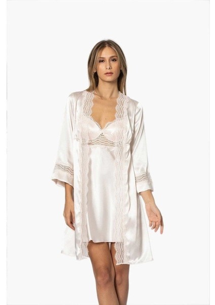 6'lı Saten Gecelik Sabahlık Çeyiz Seti 6010 Inci