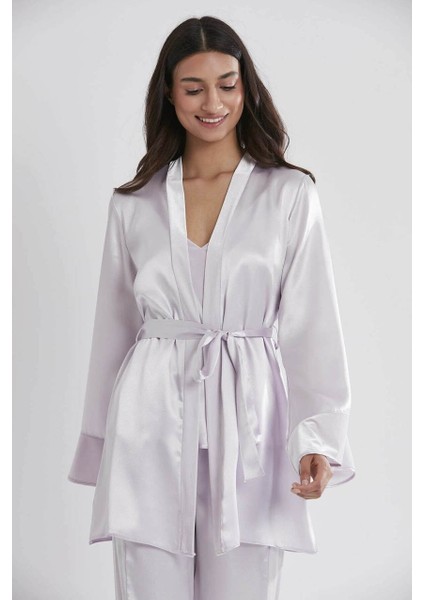 Saten 3lü Pijama Takımı 2040 Viola Renk fırsatları