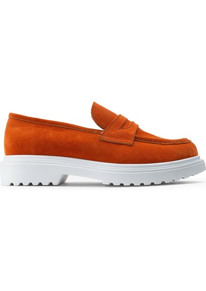Süet Turuncu Loafer Kadın Ayakkabı