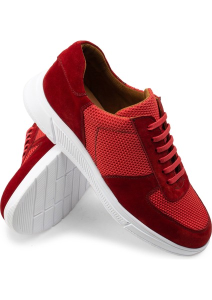 Süet Kırmızı Sneaker Erkek Ayakkabı