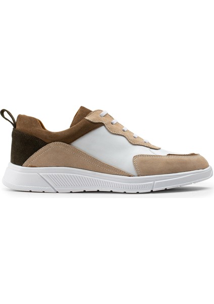 Deri Bej Sneaker Erkek Ayakkabı