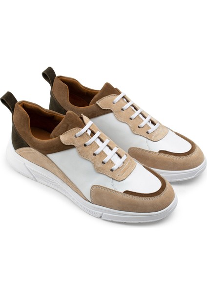 Deri Bej Sneaker Erkek Ayakkabı