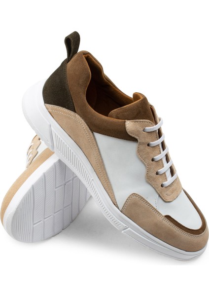 Deri Bej Sneaker Erkek Ayakkabı