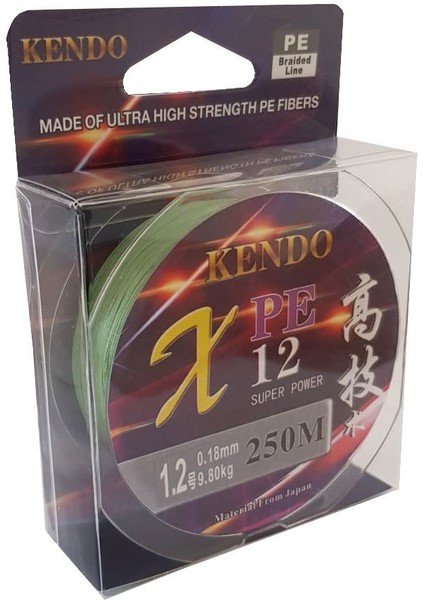Kendo 12 Katlı Pe 250 mt Dark Green Örgü Ip