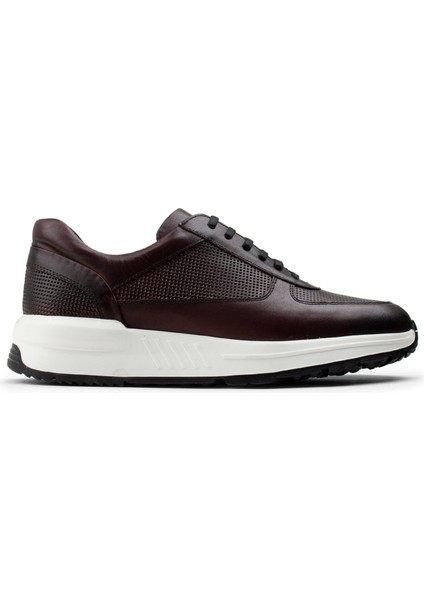 Deri Bordo Sneaker Erkek Ayakkabı