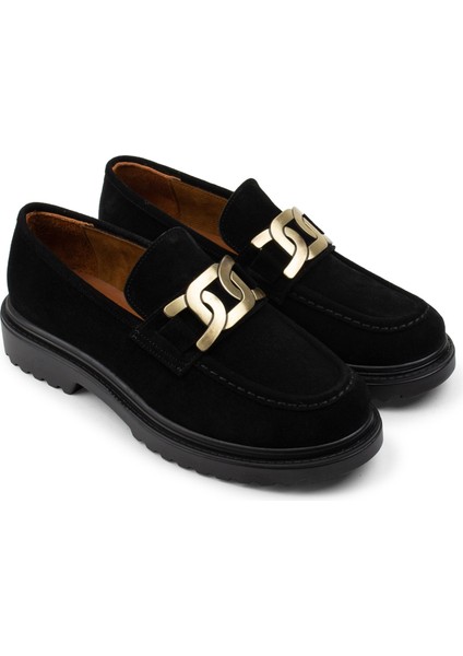Süet Siyah Tokalı Kadın Loafer fiyatları