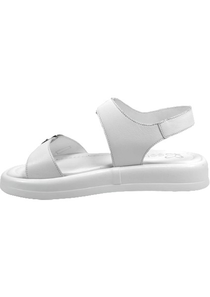 121 Deri Beyaz & Mavi & Siyah Kalın Taban Günlük Kadın Sandalet modelleri