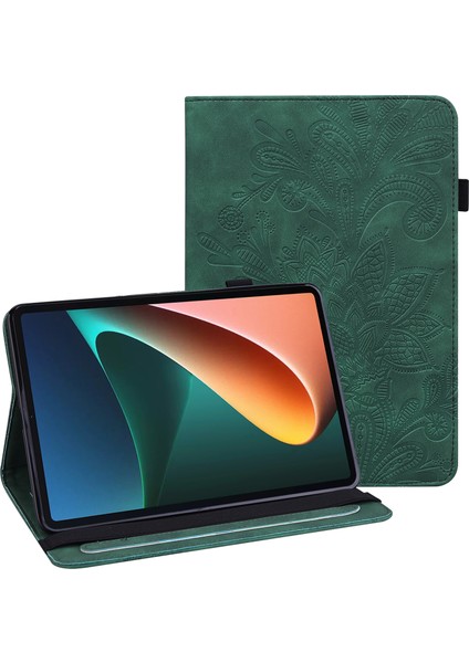 Xiaomi Pad 5 / Xiao Mi Pad 5 Pro Için Taşınabilir Pu Deri Tablet Kılıfı - Yeşil (Yurt Dışından)