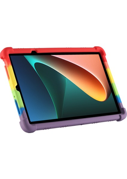 Xiaomi Pad 5 / Xiao Mi Pad 5 Pro Için Taşınabilir Pc Dört Köşe Silikon Tablet Kılıfı - Kırmızı (Yurt Dışından) indirimleri