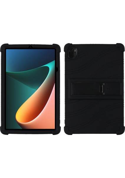 Xiaomi Pad 5 / Xiao Mi Pad 5 Pro Için Taşınabilir Pc Dört Köşe Silikon Tablet Kılıfı - Siyah (Yurt Dışından)