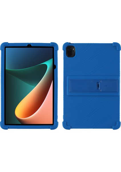 Xiaomi Pad 5 / Xiao Mi Pad 5 Pro Için Taşınabilir Pc Dört Köşe Silikon Tablet Kılıfı - Koyu Mavi (Yurt Dışından)