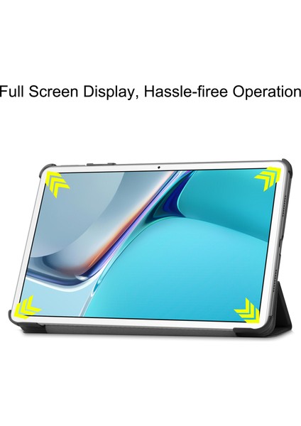 Xfashion Huawei Matepad Pro Için Katlanabilir Pu Deri Tablet Kılıfı - Siyah (Yurt Dışından)