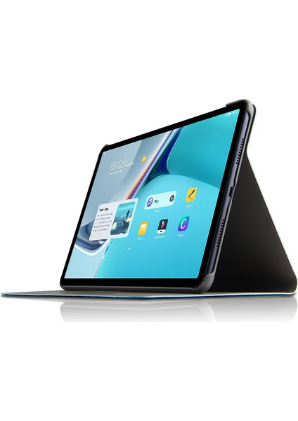 Huawei Matepad 11 Için Katlanabilir Geyik Desen Baskılı Deri Tablet Kılıfı - Mavi (Yurt Dışından)