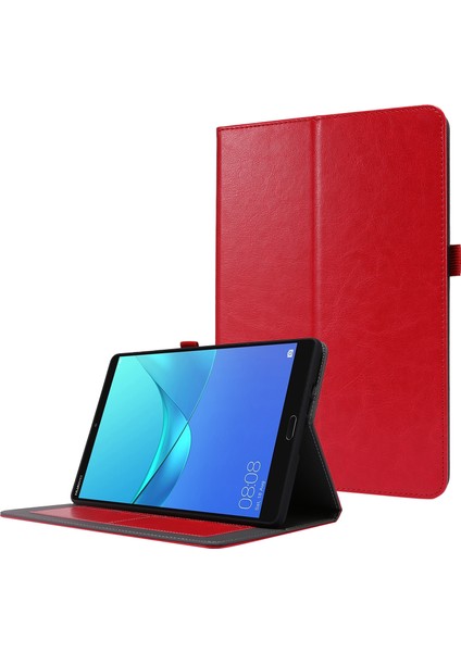 Için Iki Katlı Tam Deri Tablet Kılıfı - Kırmızı (Yurt Dışından)