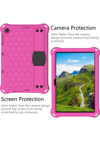 Huawei Matepad T10S Için Ayarlanabilir Kayışlı Eva Tablet Kılıfı - Pembe / Siyah (Yurt Dışından) fiyatları