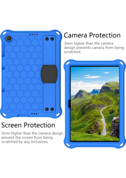 Huawei Matepad T10S Için Ayarlanabilir Kayışlı Eva Tablet Kılıfı - Mavi / Siyah (Yurt Dışından) fiyatları