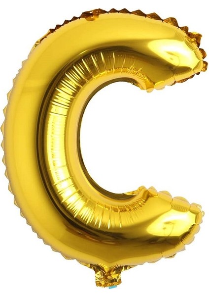 C Harfi Gold Folyo Balon 40ınc 100CM Harf Balon