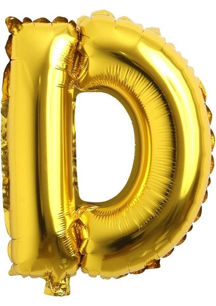 D Harfi Gold Folyo Balon 40ınc 100CM Harf Balon