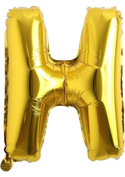 H Harfi Gold Folyo Balon 40ınc 100CM Harf Balon