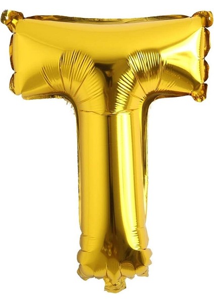 T Harfi Gold Folyo Balon 40ınc 100CM Harf Balon