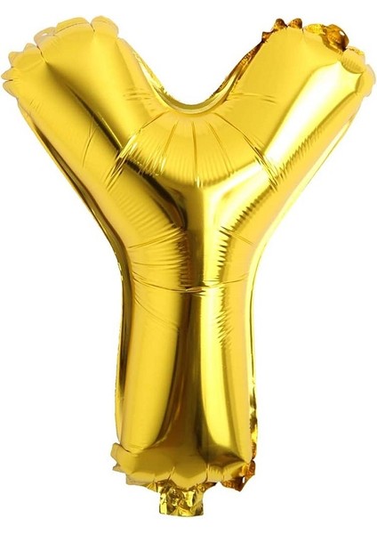 Y Harfi Gold Folyo Balon 40ınc 100CM Harf Balon